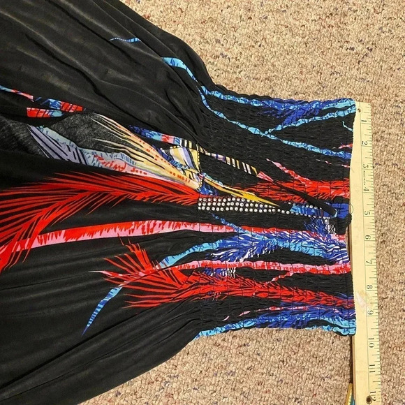 Romantic Sini Boho Artsy Y2K Strapless High low Maxi Dress Women Size L Stretch - Picture 2 of 7